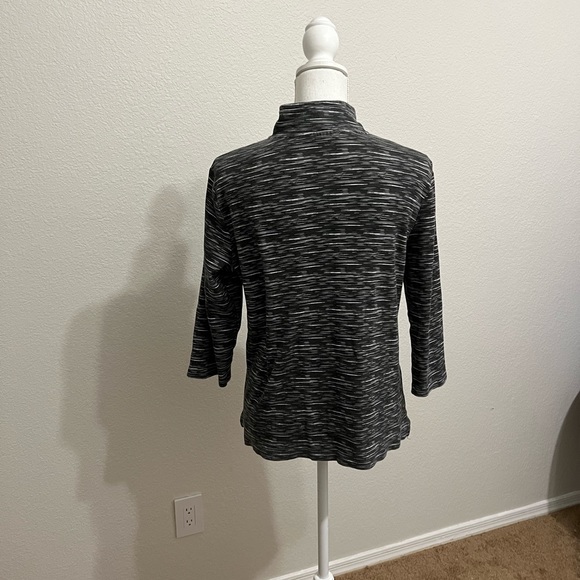 Karen Scott Sport Track Jacket with gray stripe blend - Picture 3 of 5